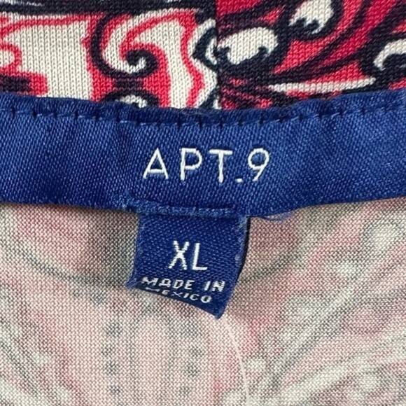 APT 9. Short Sleeve Paisley Geometric Print Size‎ XL Pocket Dress - Picture 4 of 5